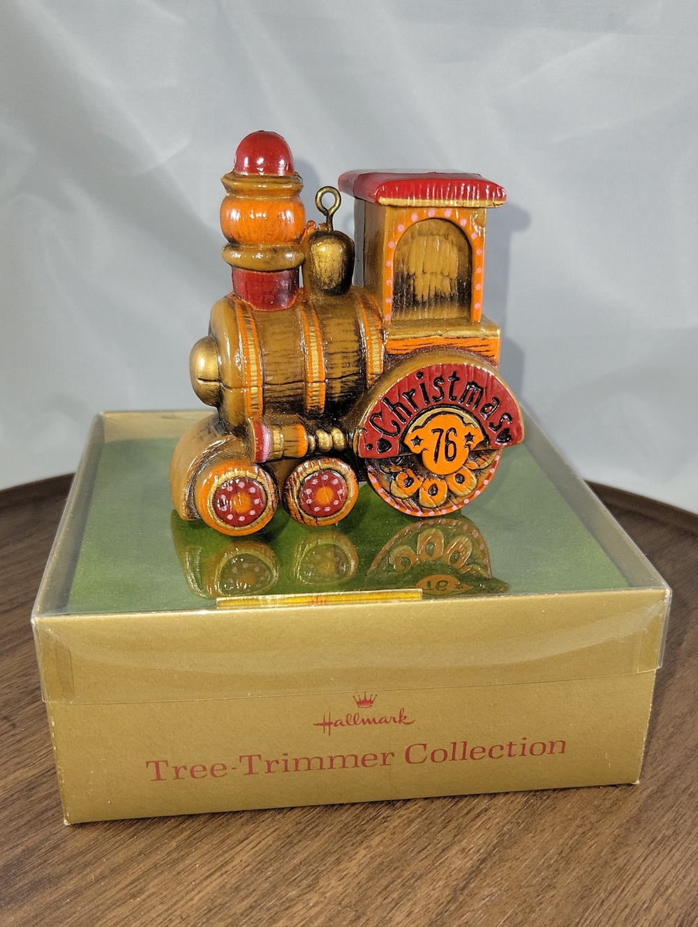 Vintage 1976 Hallmark Faux Wood Train Ornament Yesteryears Collection MIB